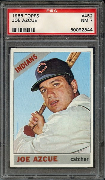 1966 TOPPS 452 JOE AZCUE PSA NM 7