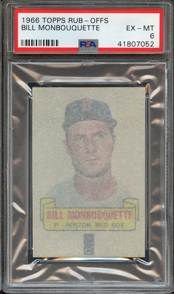 1966 TOPPS RUB-OFFS BILL MONBOUQUETTE PSA EX-MT 6