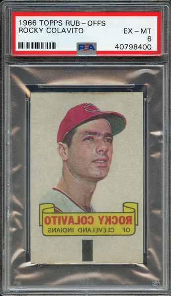 1966 TOPPS RUB-OFFS ROCKY COLAVITO PSA EX-MT 6