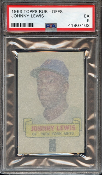 1966 TOPPS RUB-OFFS JOHNNY LEWIS PSA EX 5