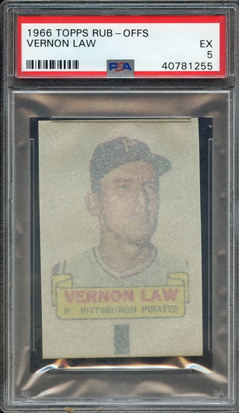 1966 TOPPS RUB-OFFS VERNON LAW PSA EX 5