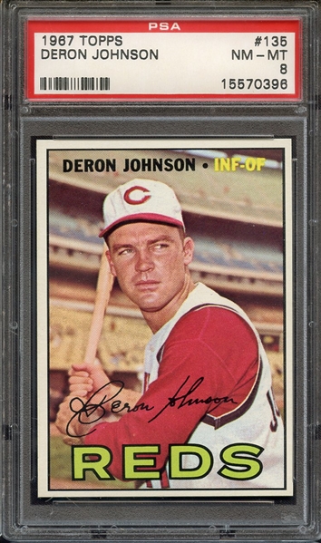 1967 TOPPS 135 DERON JOHNSON PSA NM-MT 8