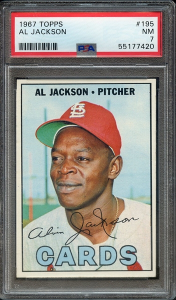 1967 TOPPS 195 AL JACKSON PSA NM 7