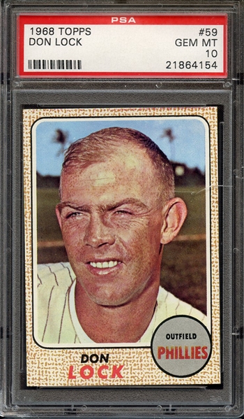 1968 TOPPS 59 DON LOCK PSA GEM MT 10