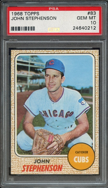 1968 TOPPS 83 JOHN STEPHENSON PSA GEM MT 10