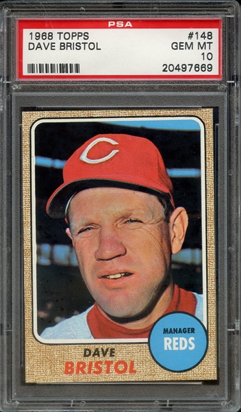 1968 TOPPS 148 DAVE BRISTOL PSA GEM MT 10