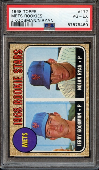 1968 TOPPS 177 METS ROOKIES J.KOOSMAN/N.RYAN PSA VG-EX 4