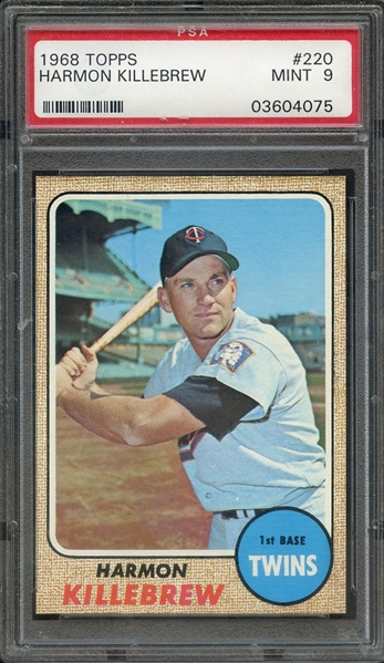 1968 TOPPS 220 HARMON KILLEBREW PSA MINT 9