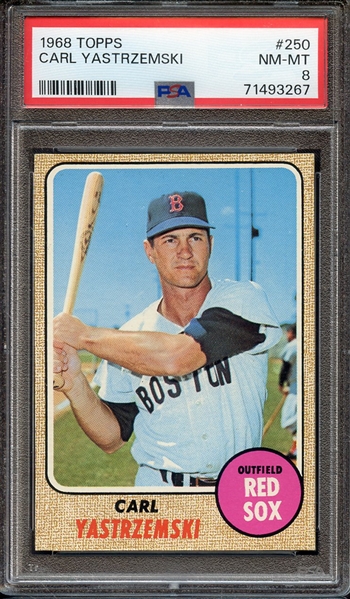 1968 TOPPS 250 CARL YASTRZEMSKI PSA NM-MT 8