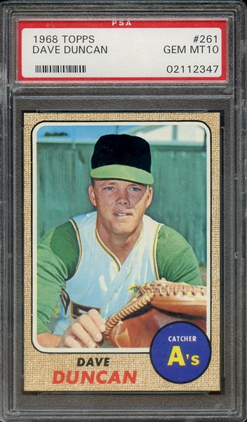 1968 TOPPS 261 DAVE DUNCAN PSA GEM MT 10