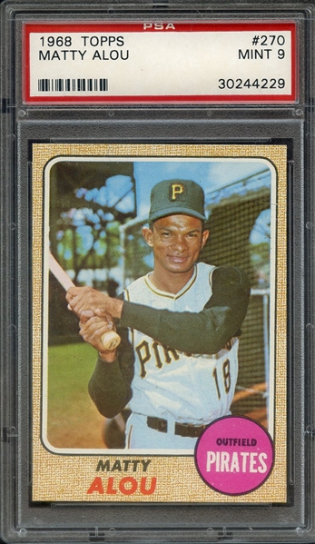 1968 TOPPS 270 MATTY ALOU PSA MINT 9