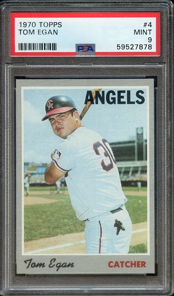 1970 TOPPS 4 TOM EGAN PSA MINT 9