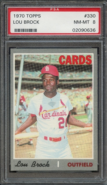 1970 TOPPS 330 LOU BROCK PSA NM-MT 8