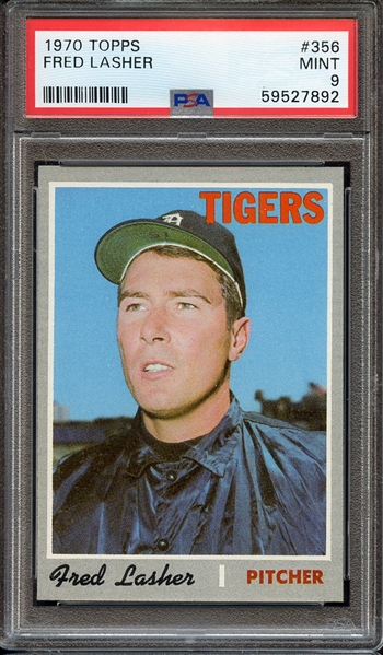 1970 TOPPS 356 FRED LASHER PSA MINT 9