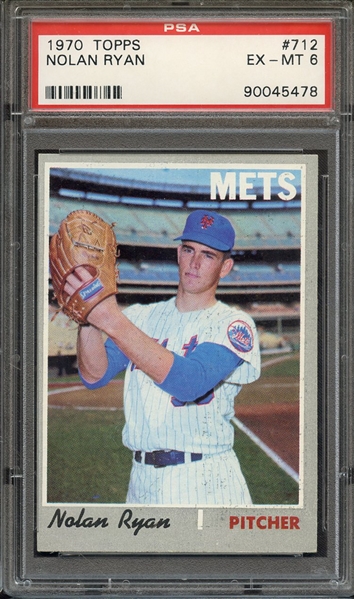 1970 TOPPS 712 NOLAN RYAN PSA EX-MT 6