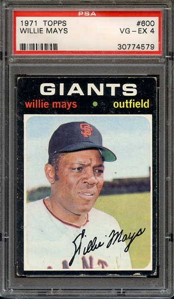 1971 TOPPS 600 WILLIE MAYS PSA VG-EX 4