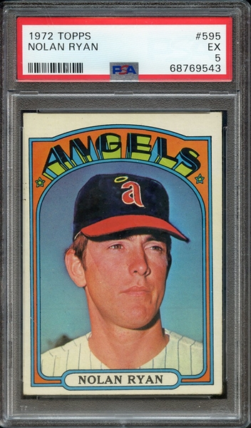 1972 TOPPS 595 NOLAN RYAN PSA EX 5