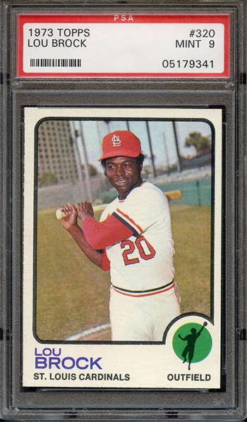 1973 TOPPS 320 LOU BROCK PSA MINT 9