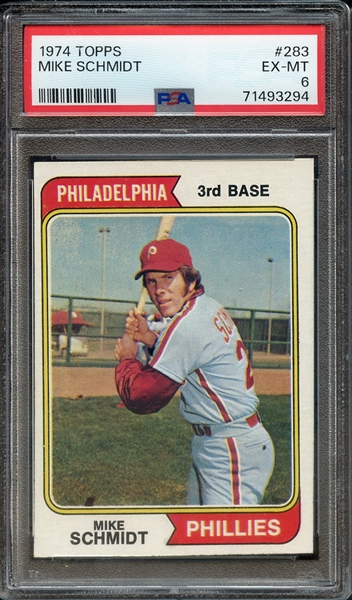 1974 TOPPS 283 MIKE SCHMIDT PSA EX-MT 6