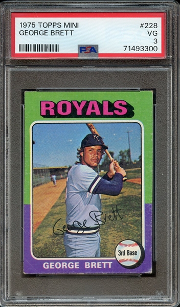 1975 TOPPS MINI 228 GEORGE BRETT PSA VG 3