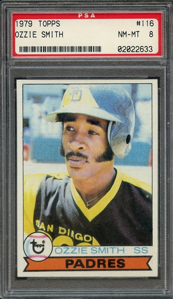 1979 TOPPS 116 OZZIE SMITH PSA NM-MT 8