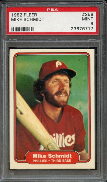 1982 FLEER 258 MIKE SCHMIDT PSA MINT 9