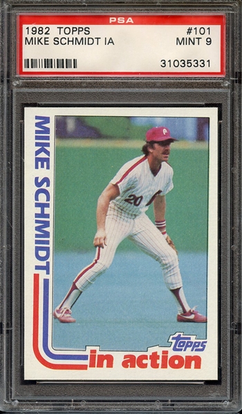 1982 TOPPS 101 MIKE SCHMIDT IN ACTION PSA MINT 9