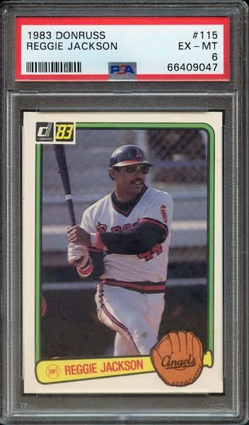 1983 DONRUSS 115 REGGIE JACKSON PSA EX-MT 6