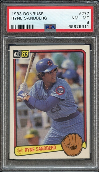 1983 DONRUSS 277 RYNE SANDBERG PSA NM-MT 8