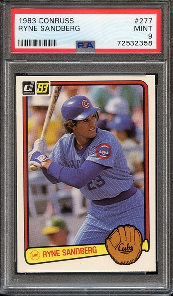 1983 DONRUSS 277 RYNE SANDBERG PSA MINT 9