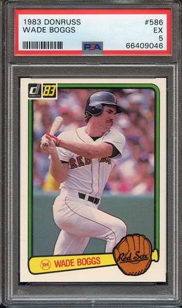 1983 DONRUSS 586 WADE BOGGS PSA EX 5