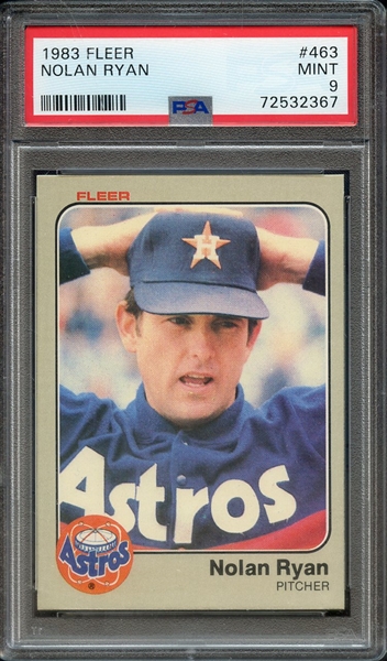 1983 FLEER 463 NOLAN RYAN PSA MINT 9