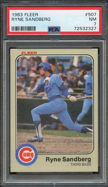 1983 FLEER 507 RYNE SANDBERG PSA NM 7