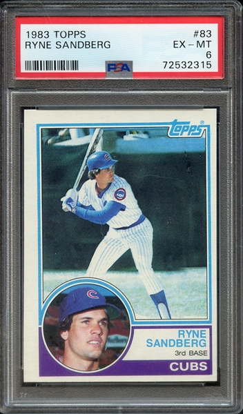 1983 TOPPS 83 RYNE SANDBERG PSA EX-MT 6