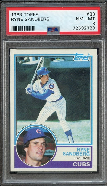 1983 TOPPS 83 RYNE SANDBERG PSA NM-MT 8