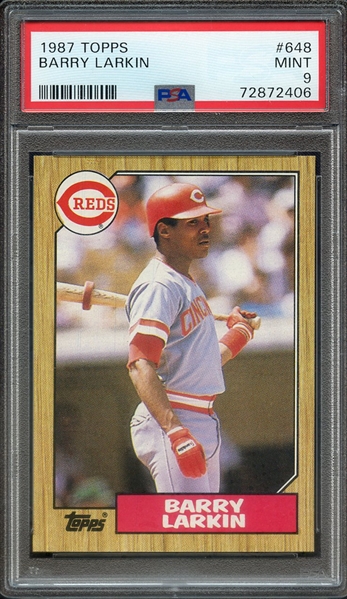 1987 TOPPS 648 BARRY LARKIN PSA MINT 9