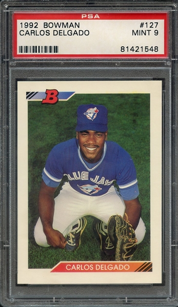 1992 BOWMAN 127 CARLOS DELGADO PSA MINT 9