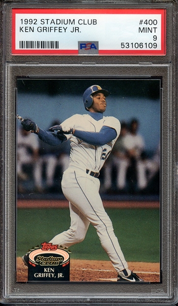 1992 STADIUM CLUB 400 KEN GRIFFEY JR. PSA MINT 9