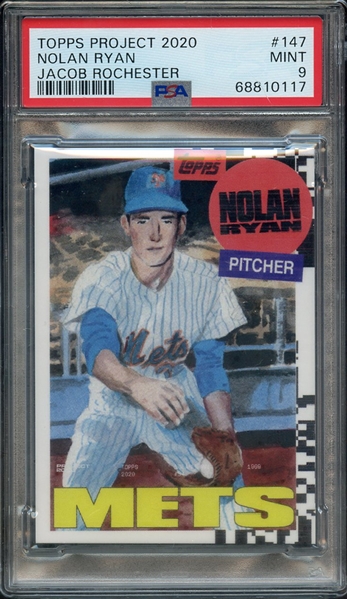 2020 TOPPS PROJECT 2020 147 NOLAN RYAN JACOB ROCHESTER PSA MINT 9