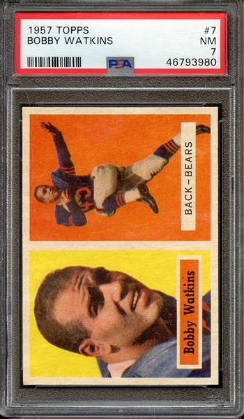 1957 TOPPS 7 BOBBY WATKINS PSA NM 7