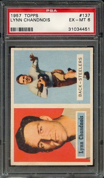 1957 TOPPS 137 LYNN CHANDNOIS PSA EX-MT 6