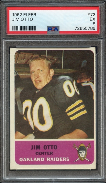 1962 FLEER 72 JIM OTTO PSA EX 5