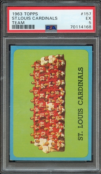 1963 TOPPS 157 ST.LOUIS CARDINALS TEAM PSA EX 5