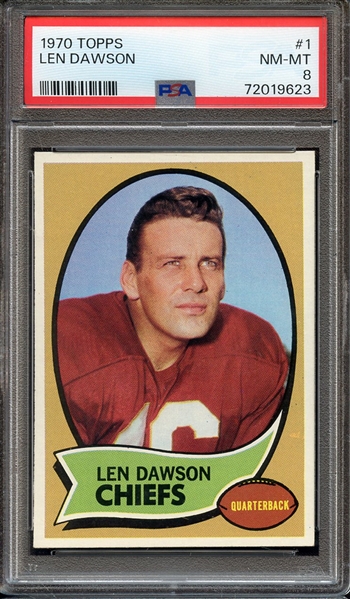 1970 TOPPS 1 LEN DAWSON PSA NM-MT 8