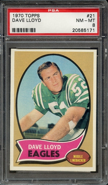 1970 TOPPS 21 DAVE LLOYD PSA NM-MT 8