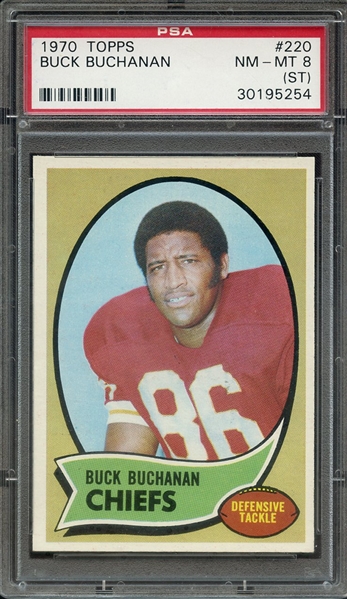 1970 TOPPS 220 BUCK BUCHANAN PSA NM-MT 8 (ST)