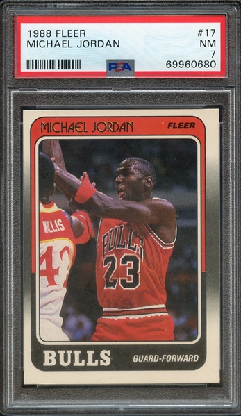 1988 FLEER 17 MICHAEL JORDAN PSA NM 7