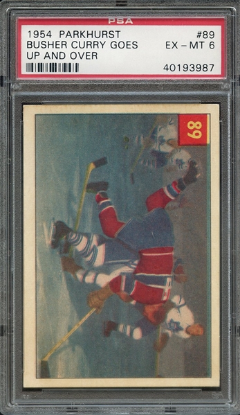 1954 PARKHURST 89 BUSHER CURRY GOES UP-AND-OVER PSA EX-MT 6