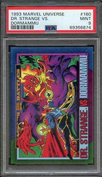 1993 MARVEL UNIVERSE 160 DR. STRANGE VS. DORMAMMU PSA MINT 9