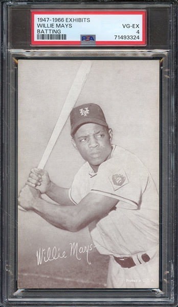 1947-66 EXHIBITS WILLIE MAYS BATTING PSA VG-EX 4